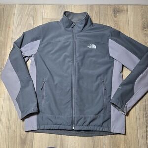 The‎ North Face TNF Apex Jacket Black Gray XL Fleece Lined Some Cuff Flaws
